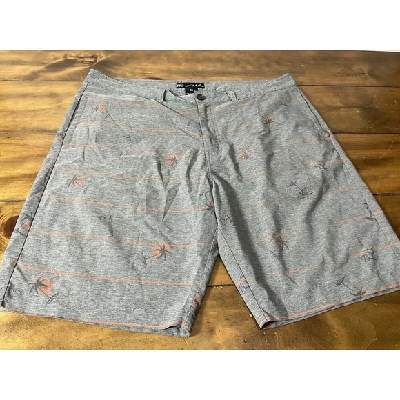 Travis Mathew Men's Gray Palm Tree Golf Shorts Size 38 - Picture 5 of 13